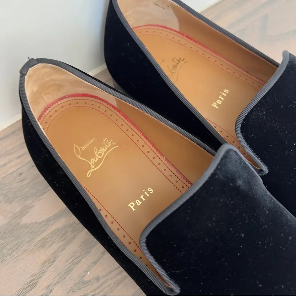 Christian Louboutin Men's Dandelion Velvet Loafers in Black NWOB